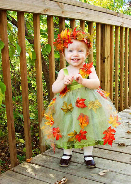 Eva was a Woodland Sprite. I added leaves to a Flower Girl dress I had ...