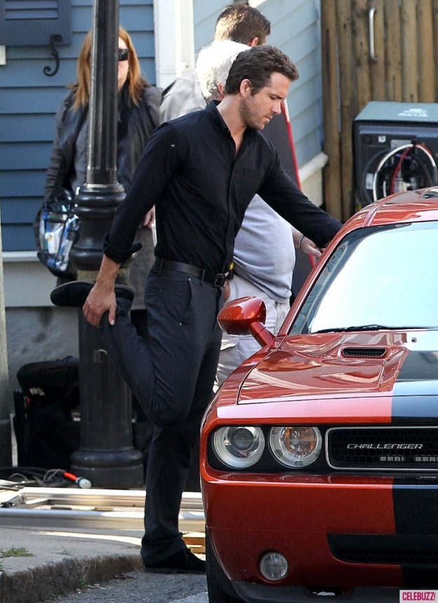 Ryan Reynolds en el rodaje de R.I.P.D.