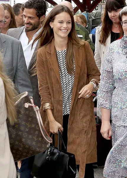 Prince Carl Philip and Princess Sofia of Sweden traveling by train from Stockholm to Karlstad for their two day visit to the region Varmland 