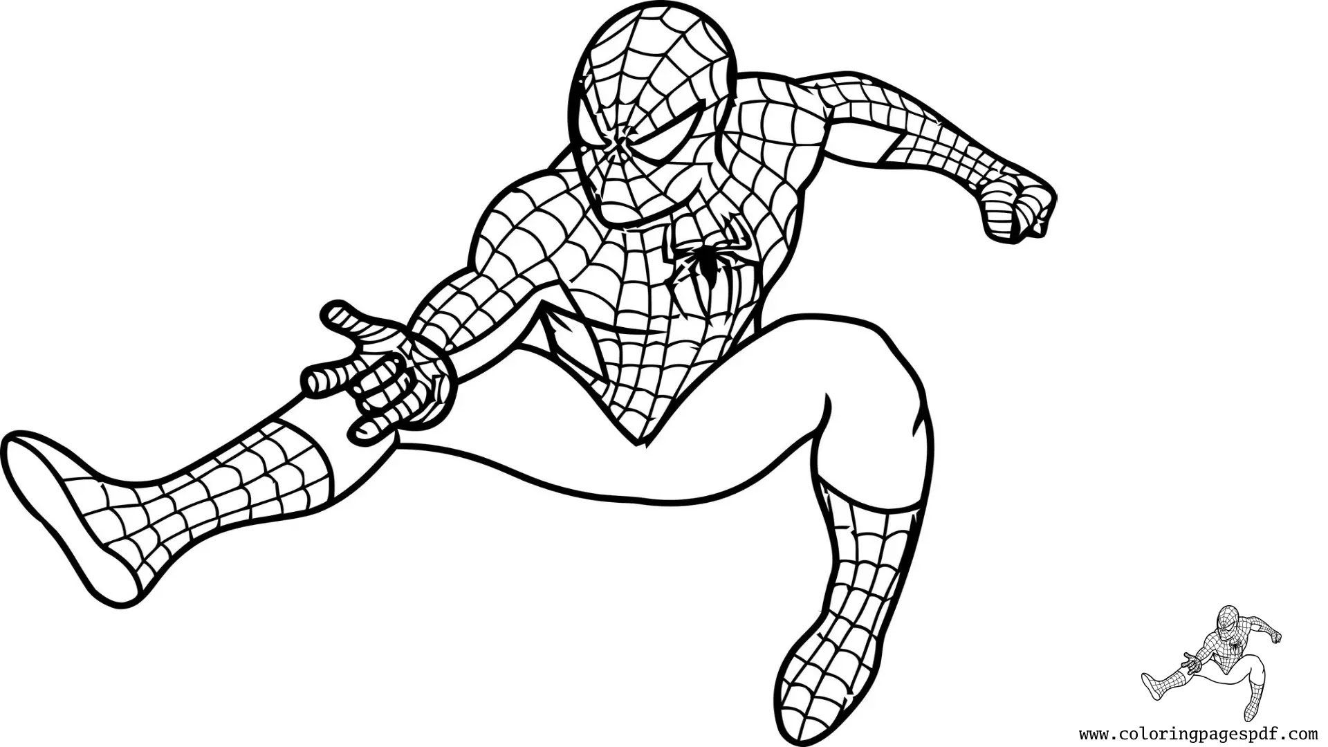 Coloring Page Of Spiderman Shooting Webs