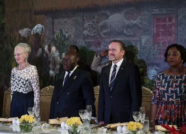 Queen Margrethe attend a gala dinner with President Nana Addo Dankwa Akufo-Addo 