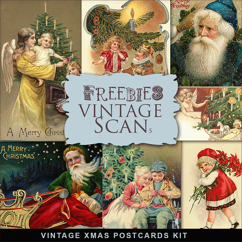 Freebies Vintage Xmas Post Cards Kit:Far Far Hill - Free database of ...