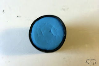 canne cible bleu noir polymere Stenna Fimo