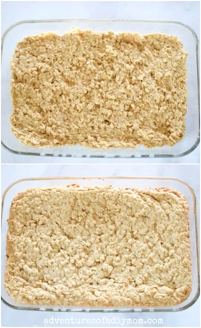 peanut butter bars - before and after baking