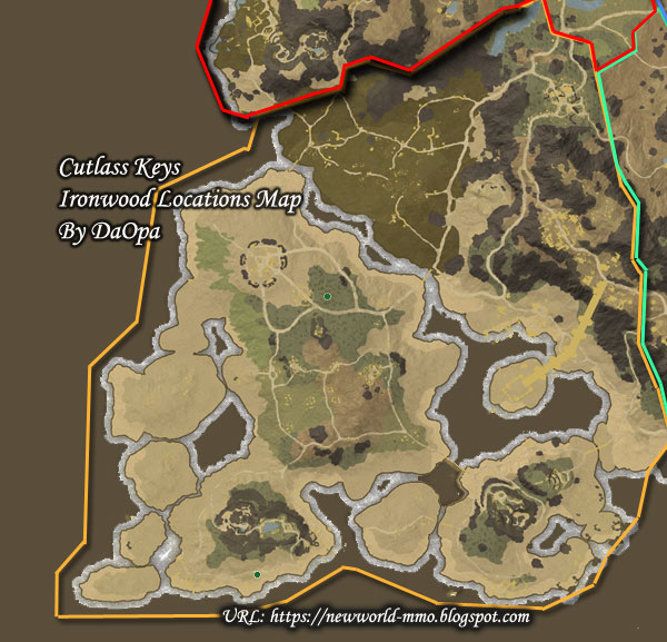 New World Cutlass Keys ironwood map
