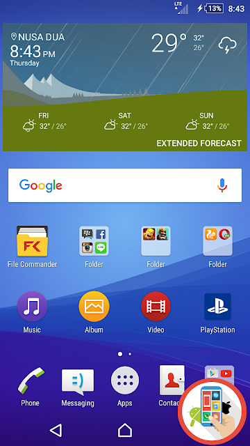 Homescreen Sony Xperia Android Marshmallow 6.0.1 23.5.A.0.570