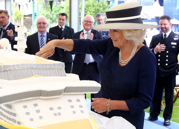 The Duchess of Cornwall attended the naming and baptism ceremony of the Saga Group's new cruise ship in Dover