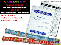 SPECIAL COLORED PLASTIC SIDEWINDER FLUTE KEY OF C