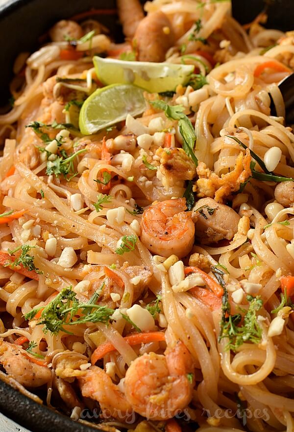 crushed peanuts,cilantro topped with real pad thai and served with lemon wedges
