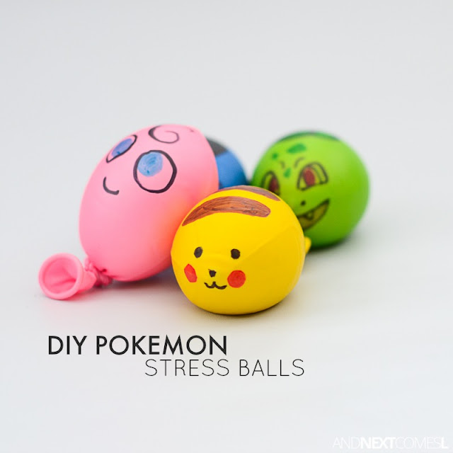 Easy DIY Pokemon inspired stress balls for kids from And Next Comes L
