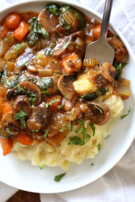 Vegan Mushroom Bourguignon, served over Potato Cauliflower Mash. All Cooked in an Instant Pot together with PIP (pot in pot). Instant Pot Mushroom Bourguignon Vegan Gluten-free Nut-free Recipe, can be Soy-free Vegan Mushroom Bourguignon, served over Potato Cauliflower Mash. All Cooked in an Instant Pot together with PIP (pot in pot). Instant Pot Mushroom Bourguignon Vegan Gluten-free Nut-free Recipe, can be Soy-free