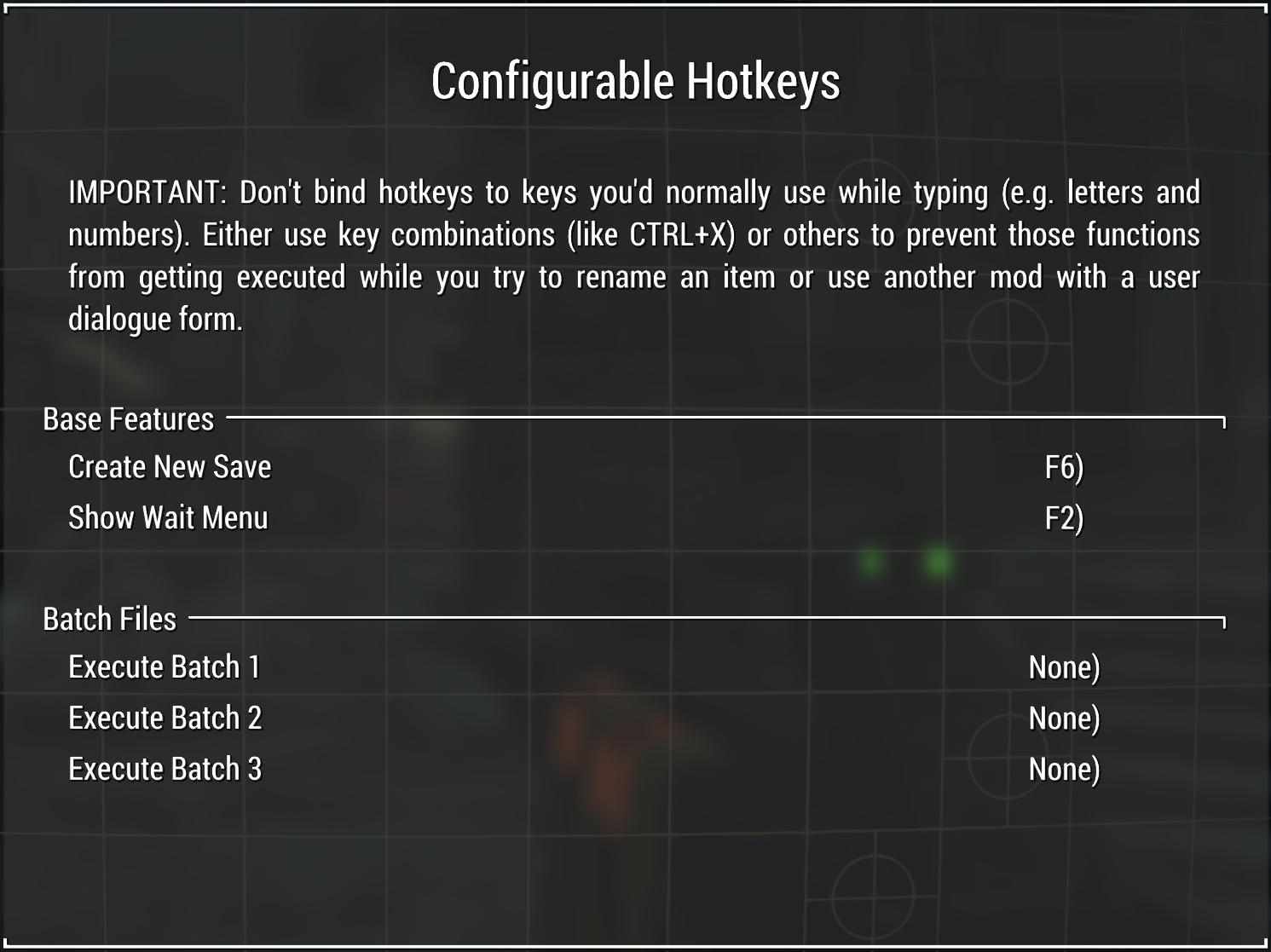 An /fog/ Anon's Fallout 4 Mod List: Configurable Hotkeys
