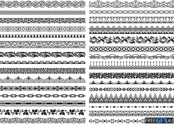 CreativeMarket - 30 Vector Border Seamless Patterns 30 Vector Border Seamless Patterns