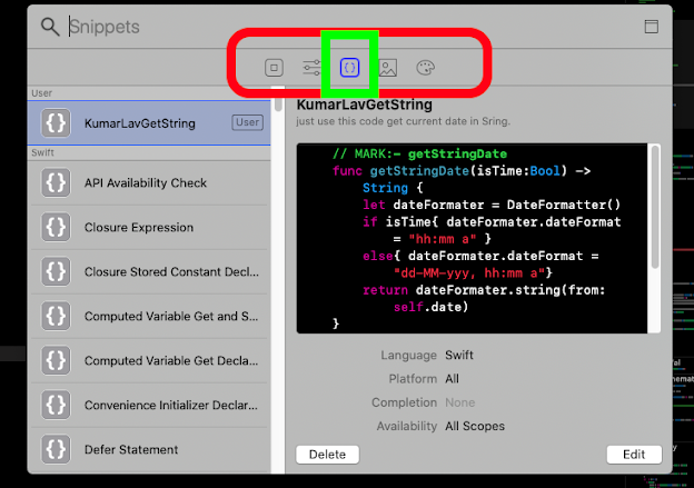 What is Code Snippet and how to create your own in Xcode