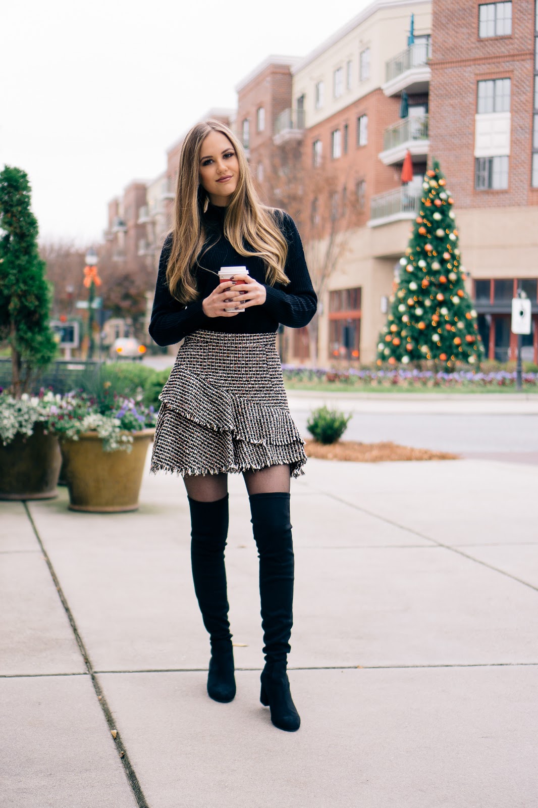 Tweed Skirts and Over-The-Knee Boots | Look Lovely Living