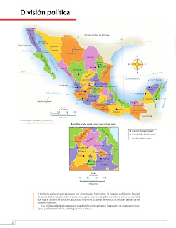 Apoyo Primaria Atlas de México 4to Grado Bloque II Lección 1 División política