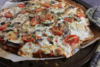 Mushroom Goat Cheese and Pancetta Pizza