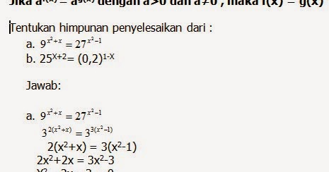 Contoh Soal Fungsi Eksponensial Kelas 10 Download File Guru