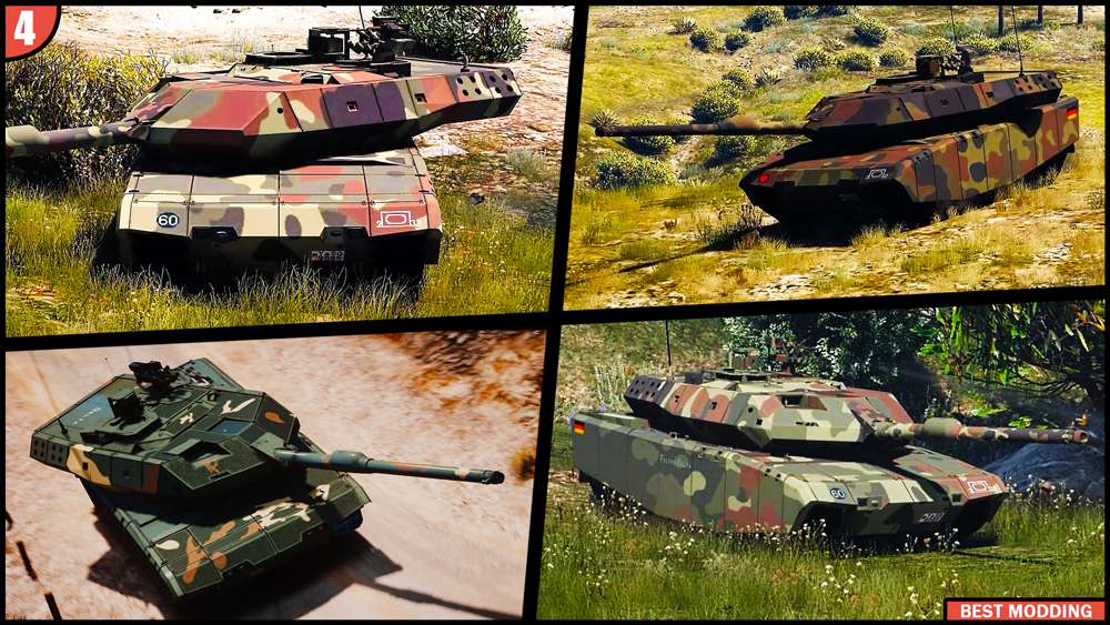 Top 4 GTA V Best Military Tank [Add On] Best Modding Vehicles