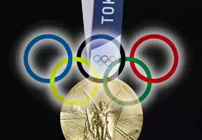 Apuestas a medallas de oro Juegos Olímpicos Tokio 2020 anillos olimpicos y medalla de oro tokio 2020