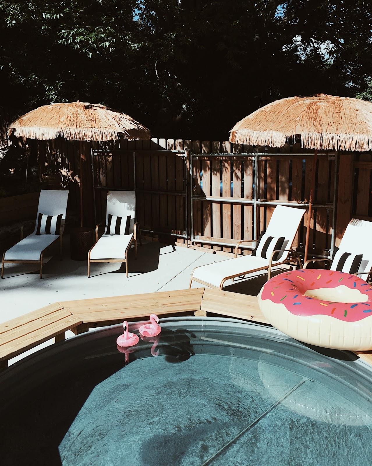 DIY Stock Tank Pool Bench