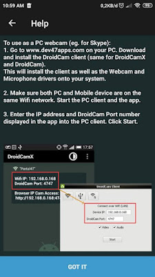 Cara Mengubah Smartphone Android sebagai Webcam di PC (Komputer)
