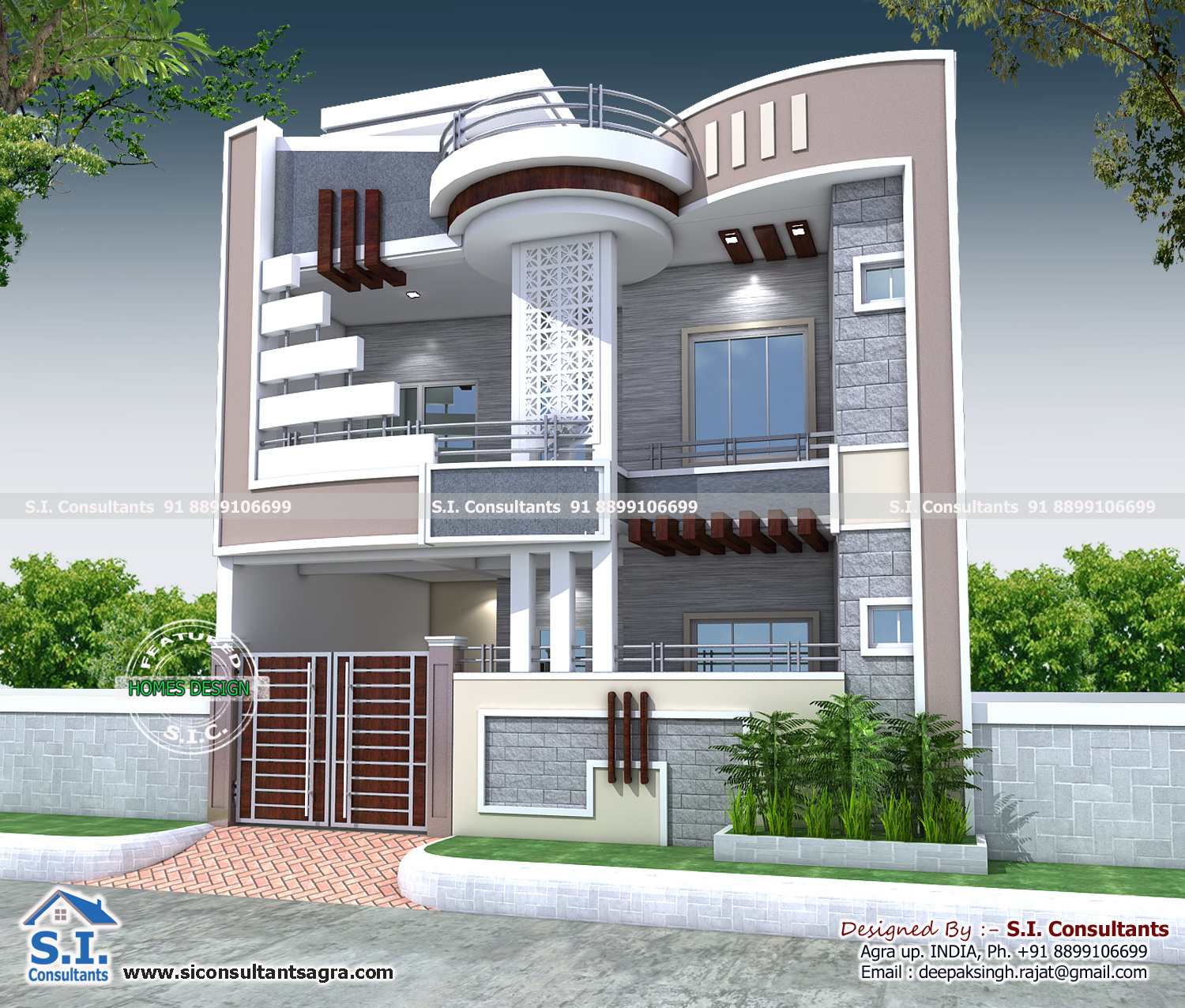 S.I. consultants: 30x50 Duplex Decorative House Design