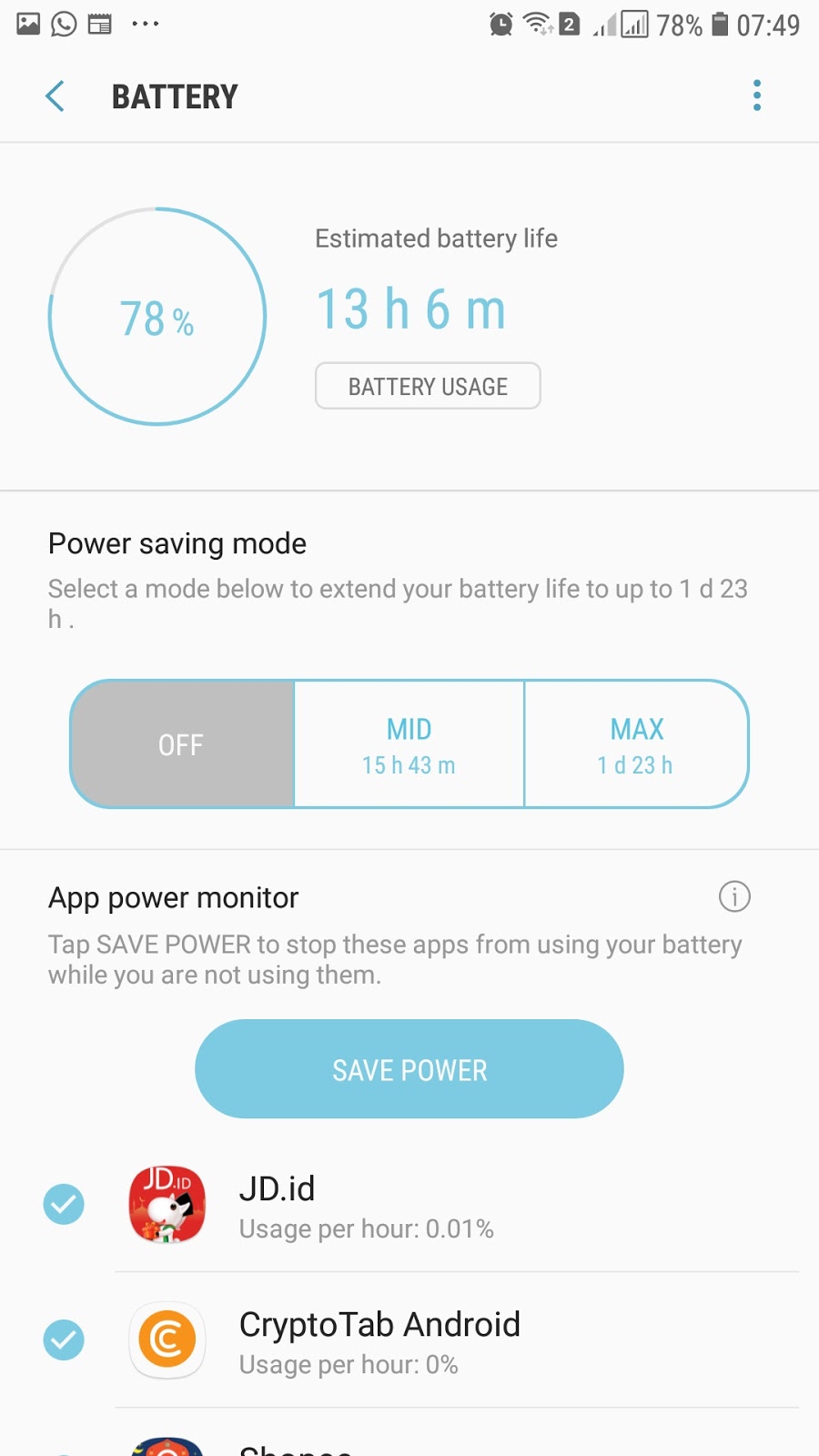 Gunakan Fitur ini Untuk Menghemat Baterai Ponsel Samsung (Galaxy J7 Pro