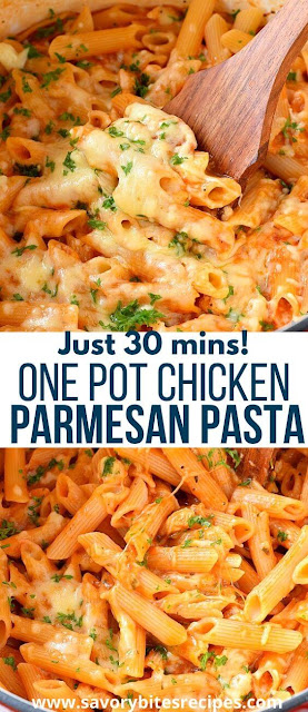 best under 30 mins one pot chicken parmesan pasta