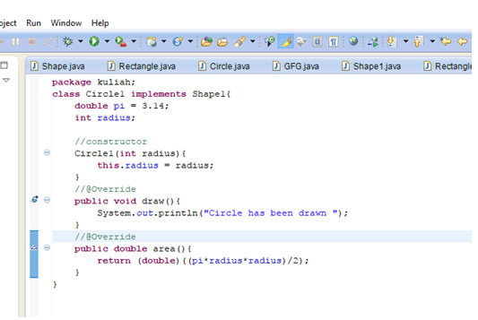 PENGERTIAN ABSTRACT CLASS, CONCRET CLASS, INTERFACE BESERTA CONTOHNYA