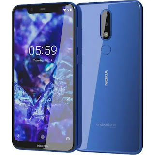 Blue Nokia 5.1 showcasing front and back