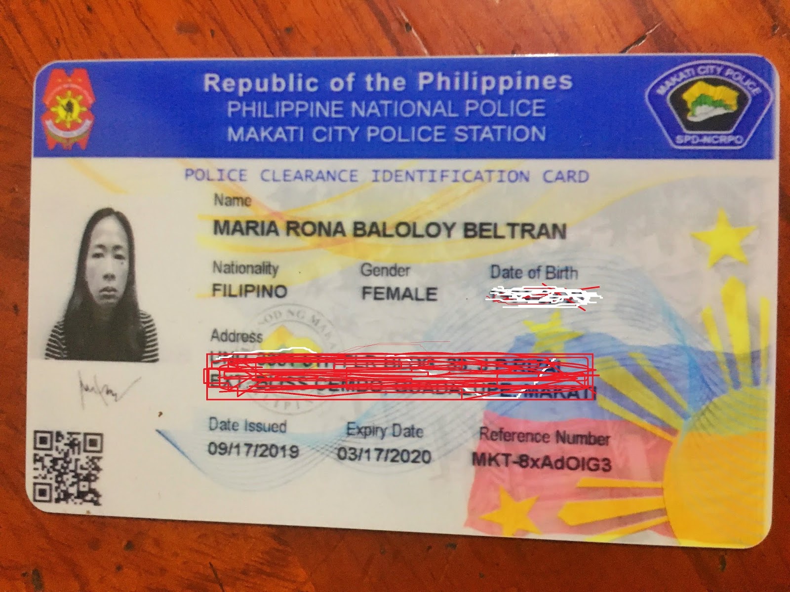 Police Id Card Philippines