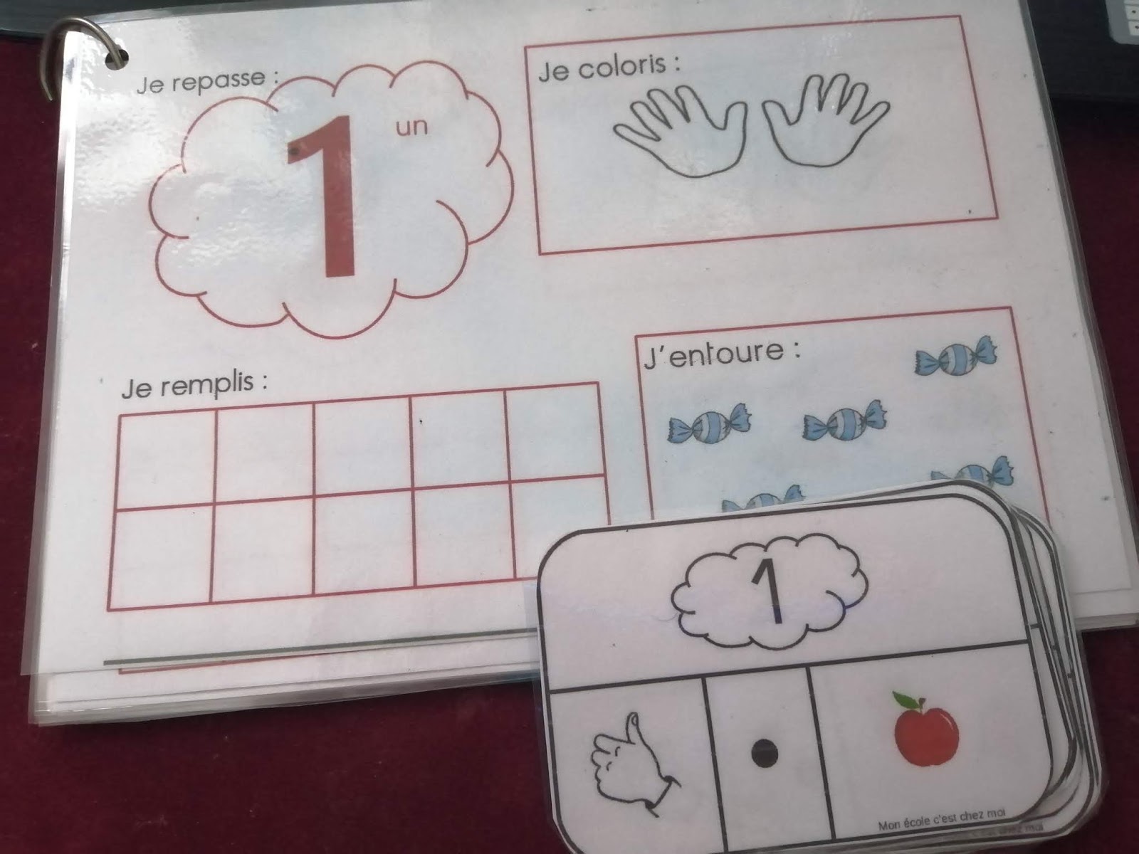 Planche des chiffres de 1 à 9