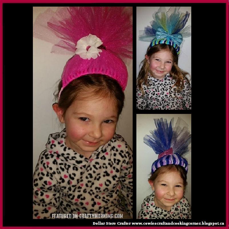 Dollar Store Crafter DIY Tulle Troll Headbands