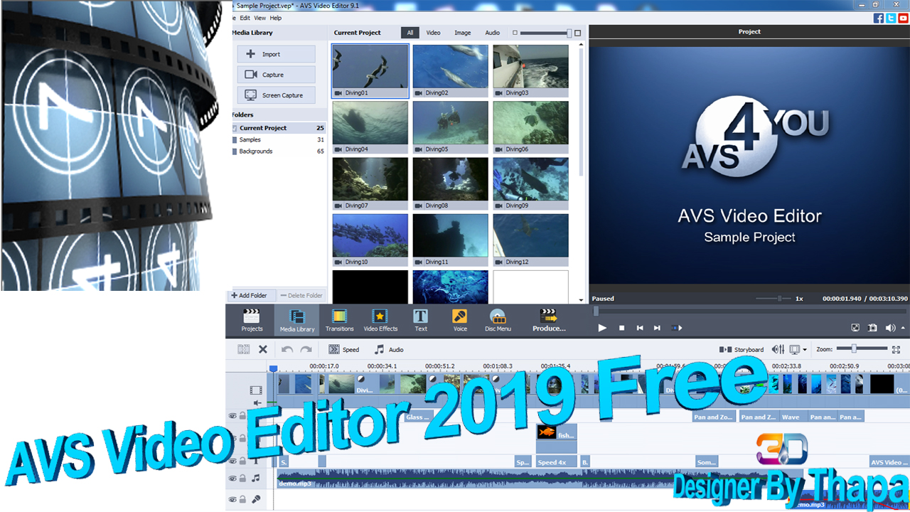 AVS Video Editor 2019 Free MS 3D Designer