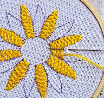 Hướng dẫn thêu hoa hướng dương - Hình 6