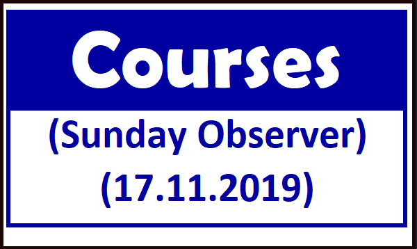 Courses (SUnday OBserver 17.11.2019)