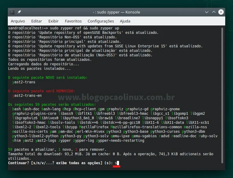 Atualizando o openSUSE Leap 15.3 pelo terminal