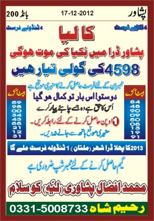 PrizeBondGuru pk prize bond guru new paper 200 peshawer