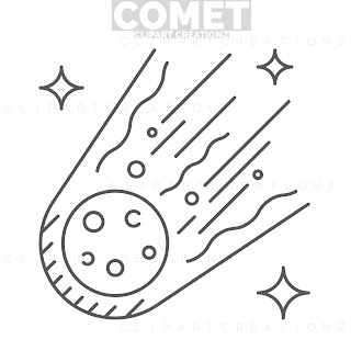 Comet Coloring Page - Clipart Creationz