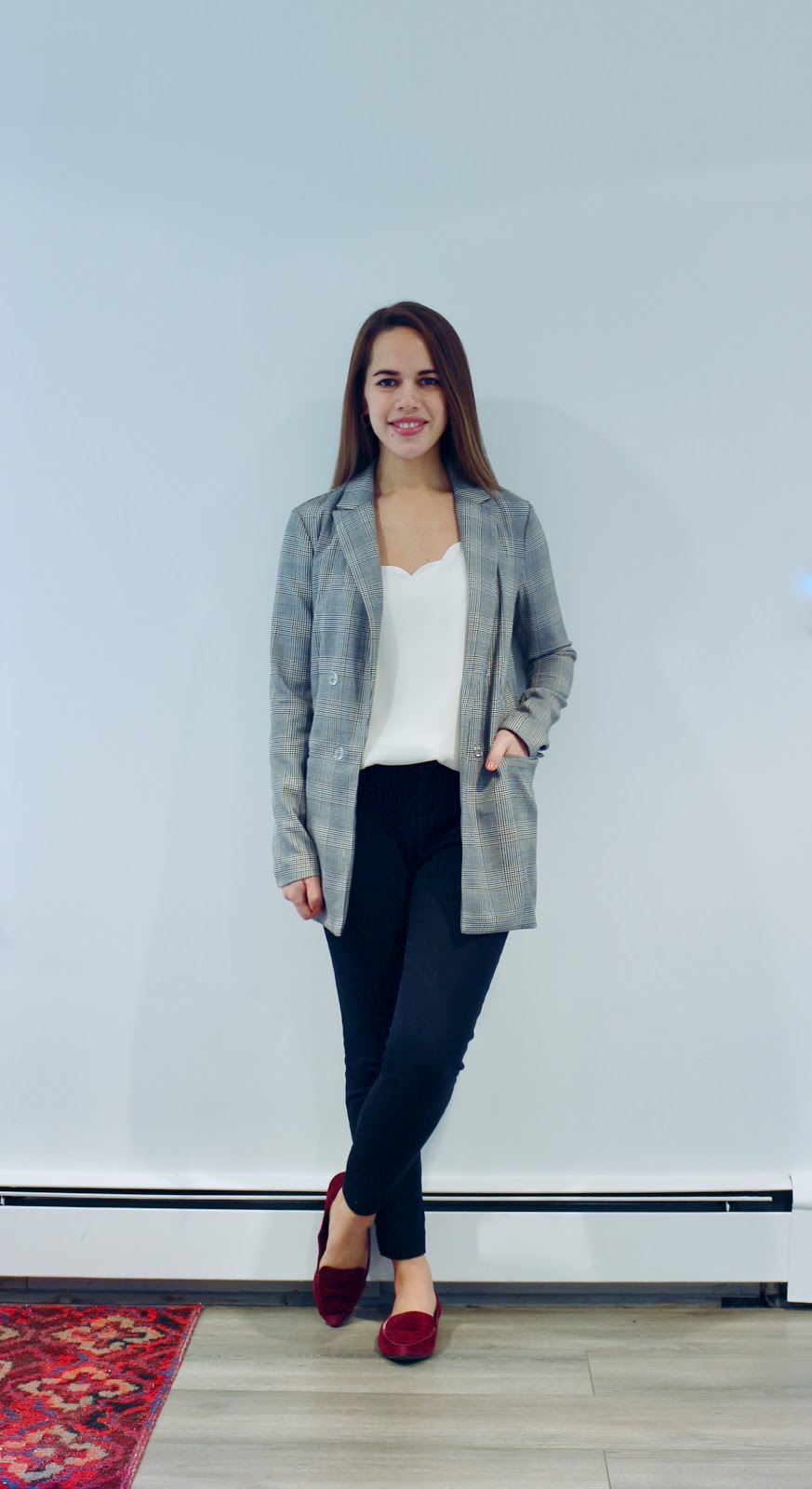 Jules in Flats - Oversized Plaid Blazer (Business Casual Fall Workwear on a Budget)