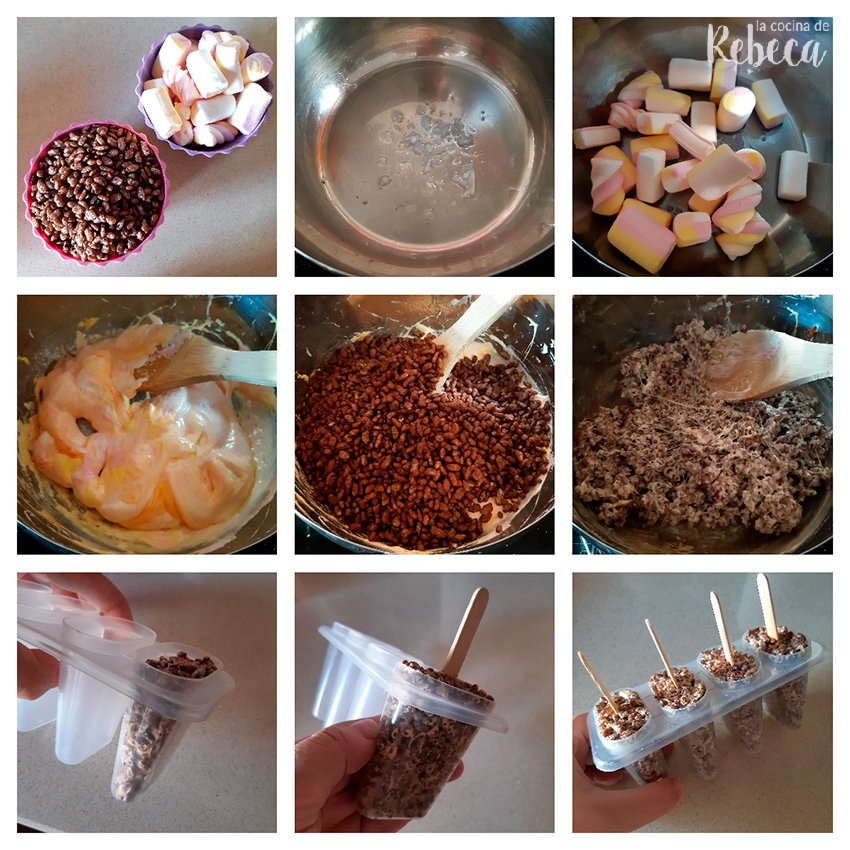 La cocina de Rebeca: Snacks de arroz inflado (barritas de cereales con  forma de helado)