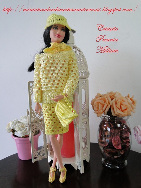 Roupa de crochê para Barbie criada por Pecunia MM Roupa de crochê para Barbie criada por Pecunia MM
