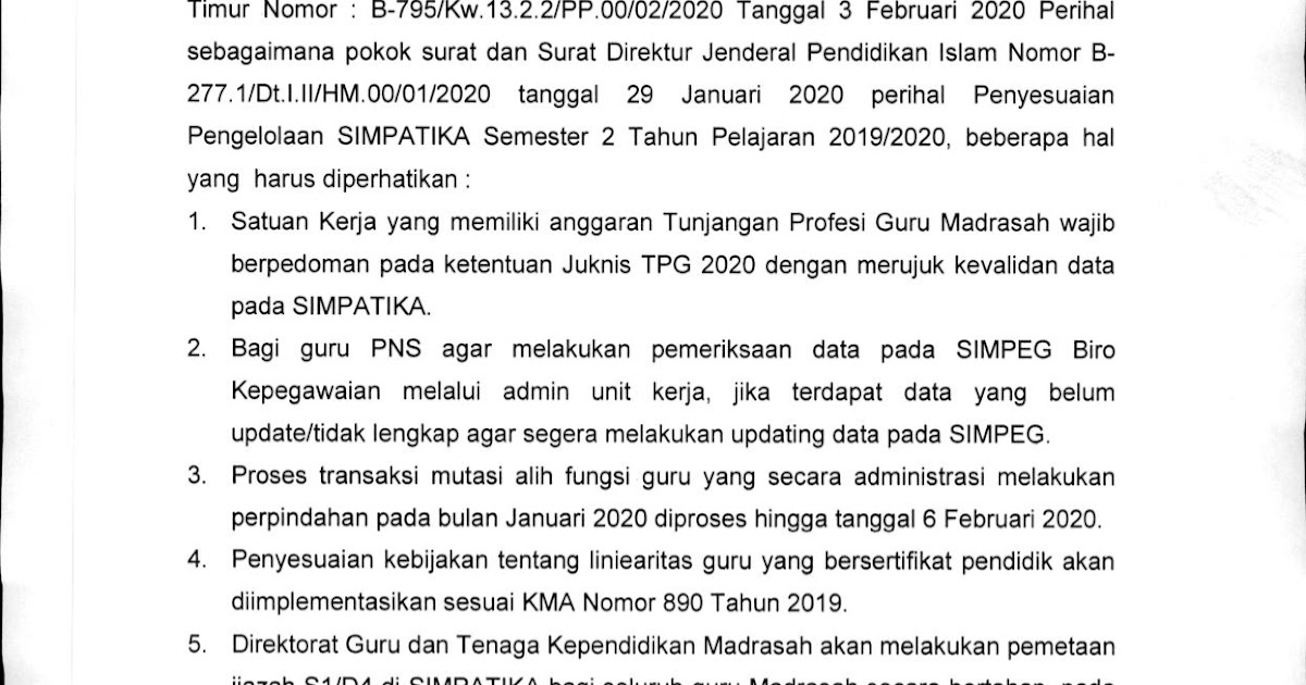 EDARAN PENYESUAIAN PENGELOLAAN SIMPATIKA SEMESTER GENAP