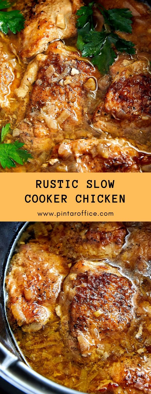 Rustic Slow Cooker Chicken - Cooky & Foody