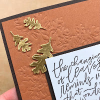 Tip for Embossing with Dies + Stampin' Up! Beauty of Tomorrow Embossed Leaves Card ~ July-December 2021 Stampin' Up! Mini Catalog ~ www.juliedavison.com #stampinup