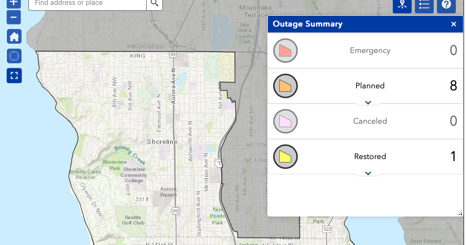 Shoreline Area News Seattle Public Utilities Introduces New Water Outage Map