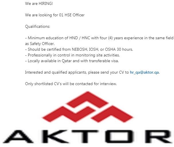 HSE Insider ( 16 ) HSE/EHS/SAFETY JOBS MARCH 2021