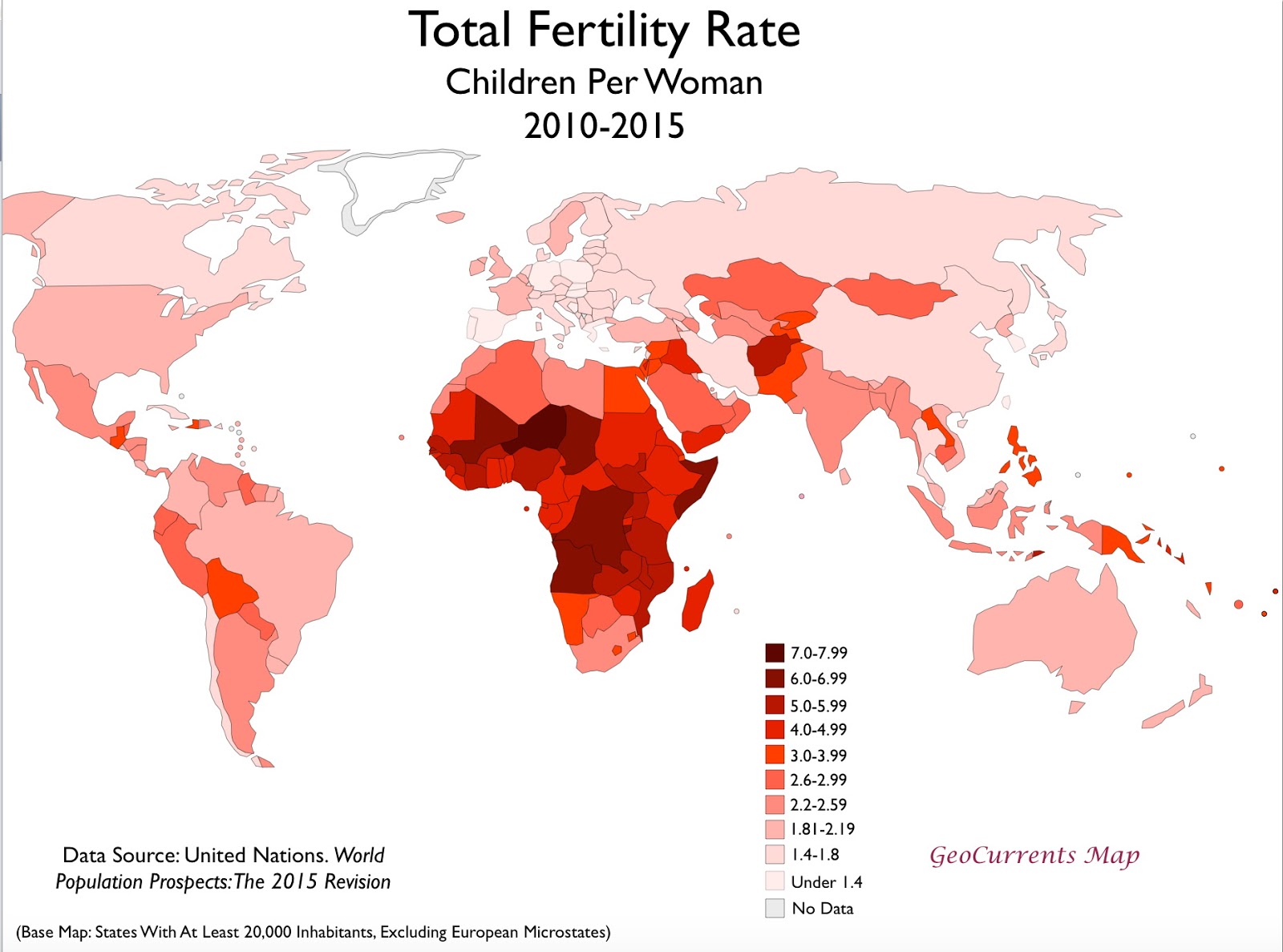 Total Fertility Rate 1955 And 2015 Vivid Maps