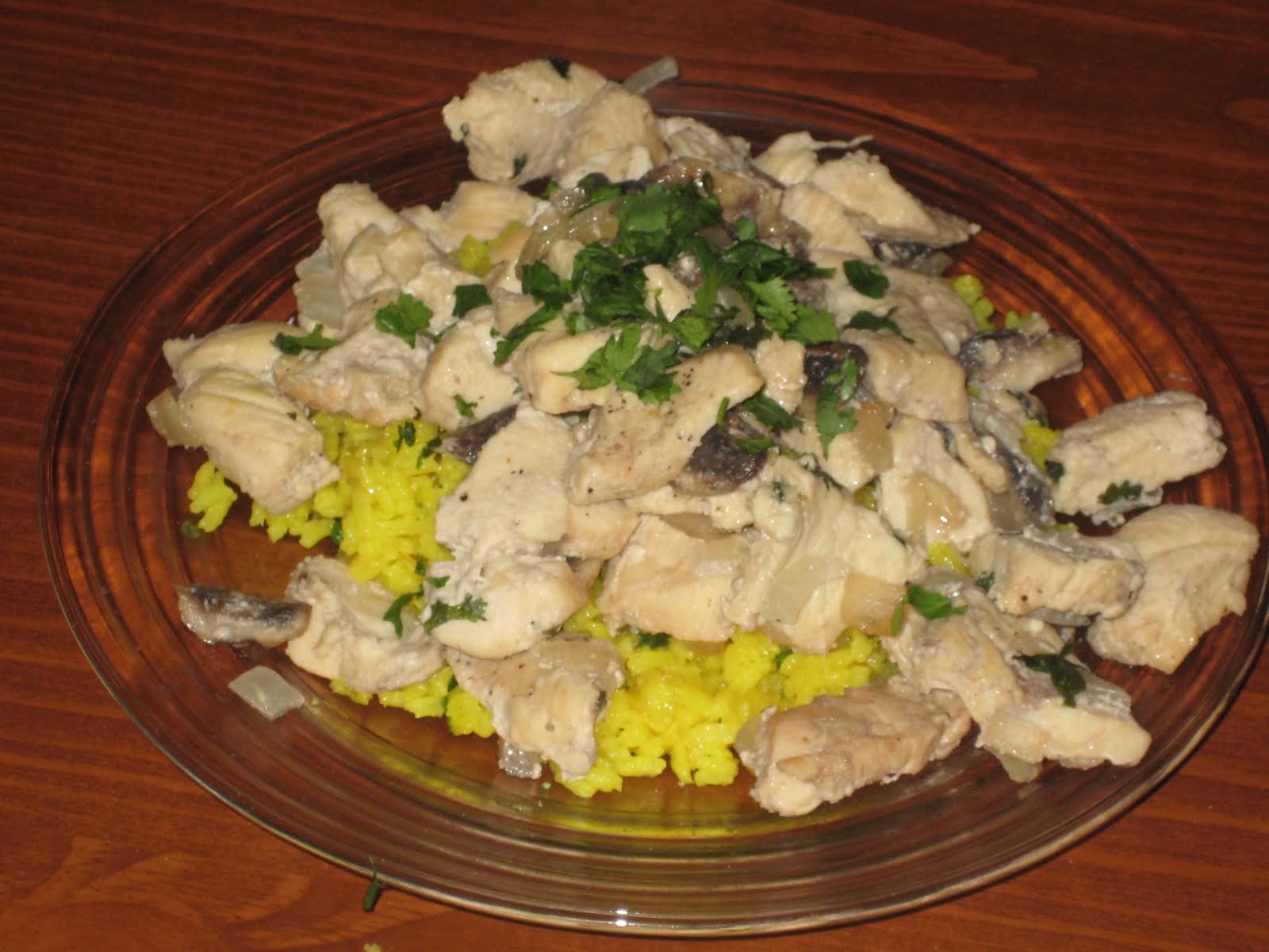 Last Night's Dinner: Cilantro Chicken over Saffron Rice